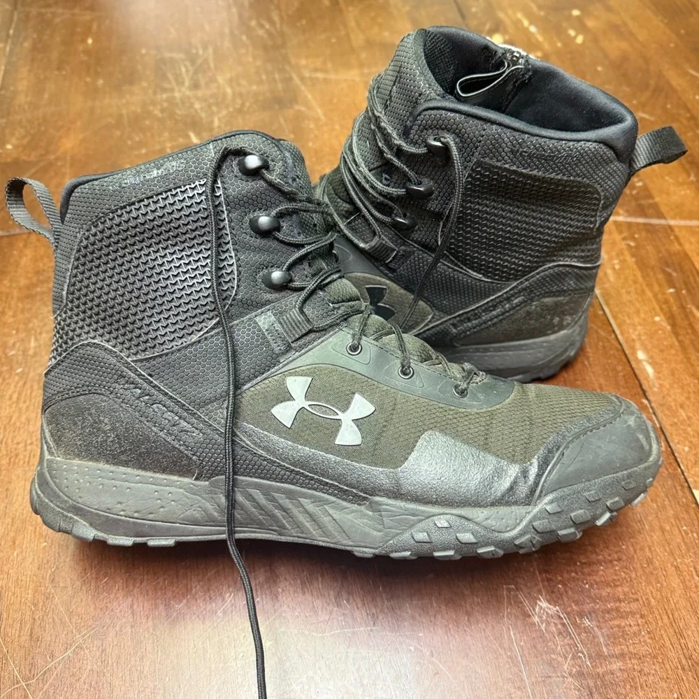Under Armour Valsetz RTS 1.5 Side-Zip Tactical Boots Mens 12 Black Green Combat